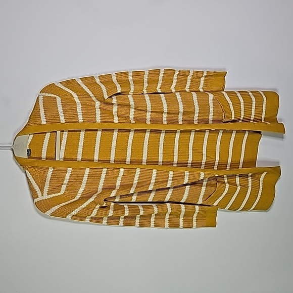 Old Navy yellow and white striped small layering cardigan - Picture 1 of 7